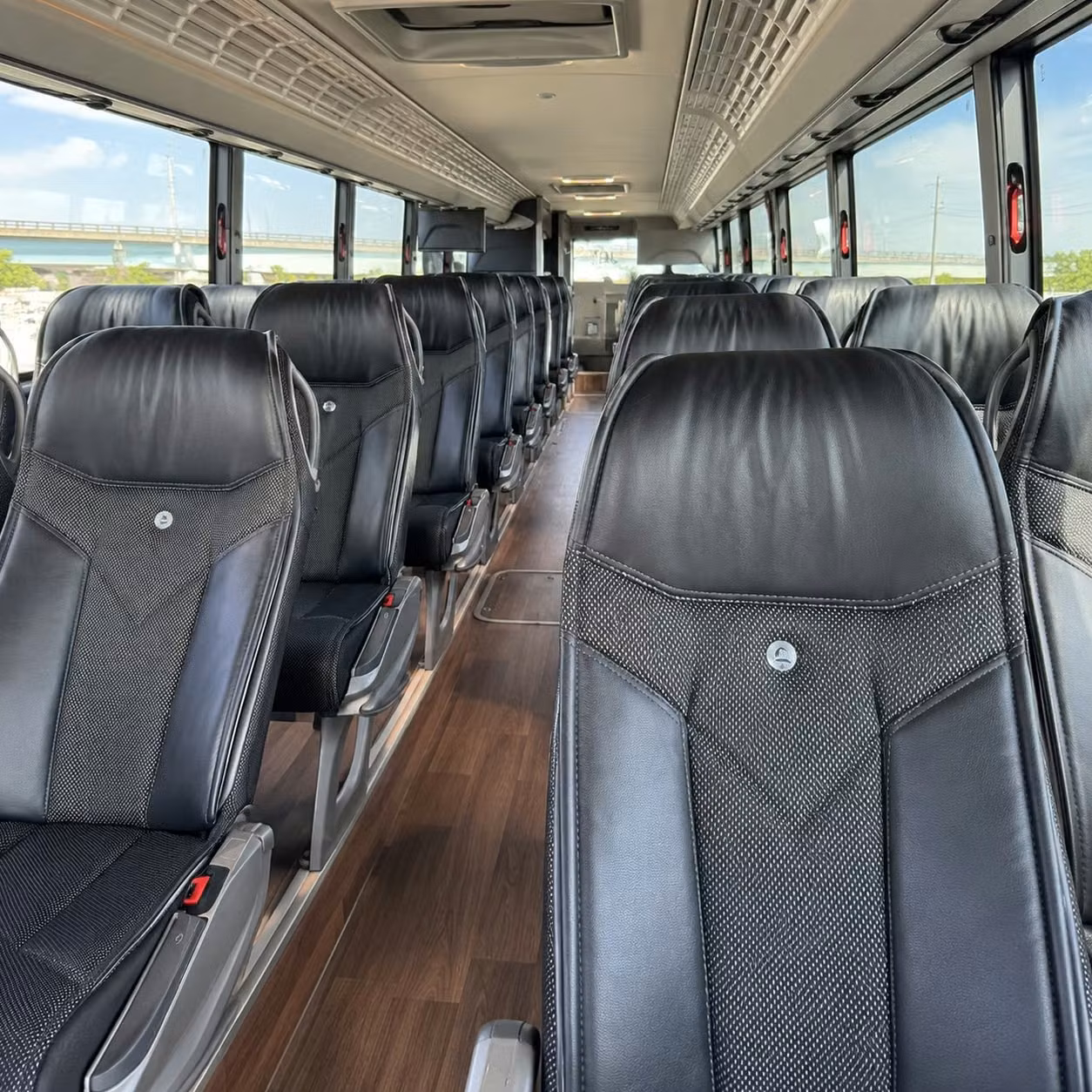 56 passenger charter bus inside